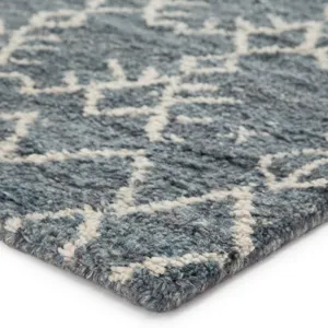 Zuri Zola Hand-Knotted Trellis Blue/ Ivory Area Rug (5'X8')