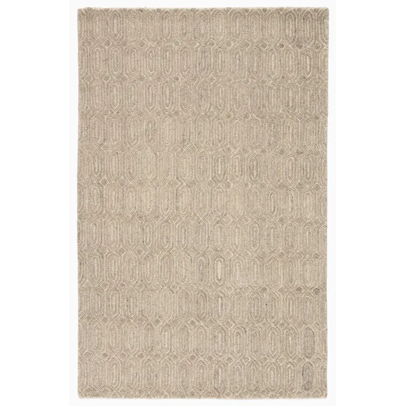 Asos Chaise Handmade Geometric Beige Area Rug (5'X8')
