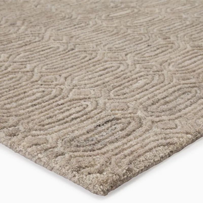 Asos Chaise Handmade Geometric Beige Area Rug (5'X8')