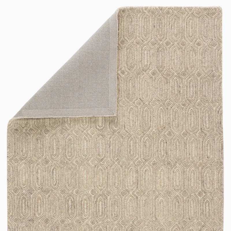 Asos Chaise Handmade Geometric Beige Area Rug (5'X8')