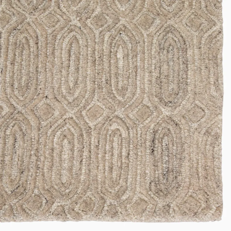 Asos Chaise Handmade Geometric Beige Area Rug (5'X8')