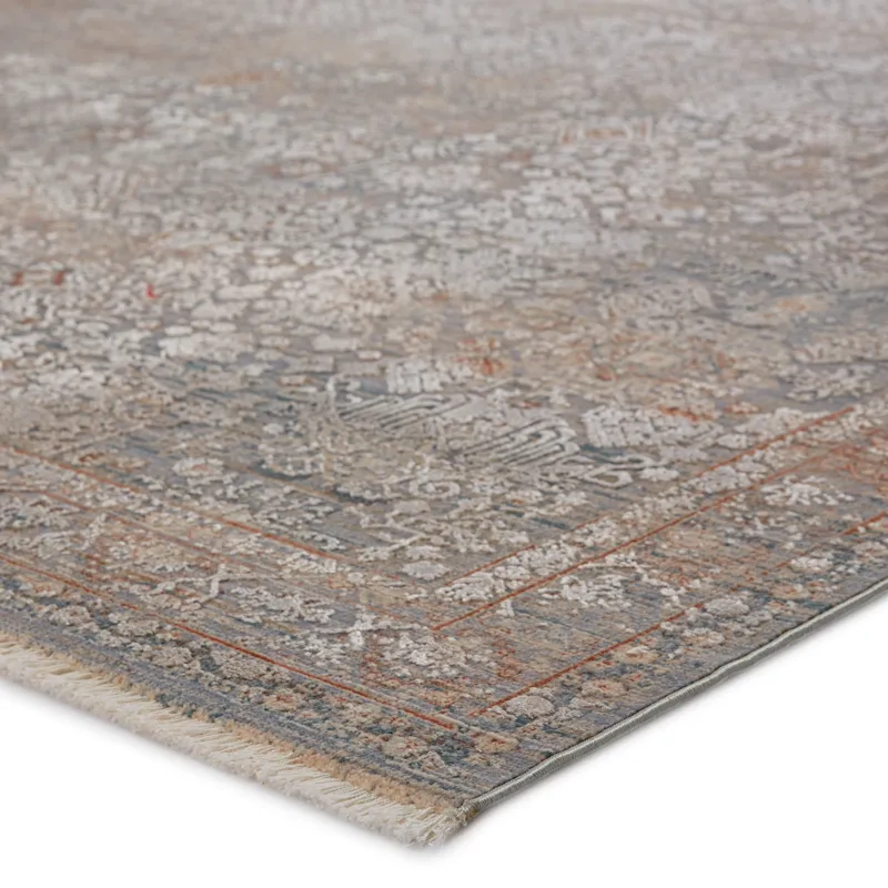 Astaria Hartlin Oriental Blue/ Orange Area Rug (5'X8')