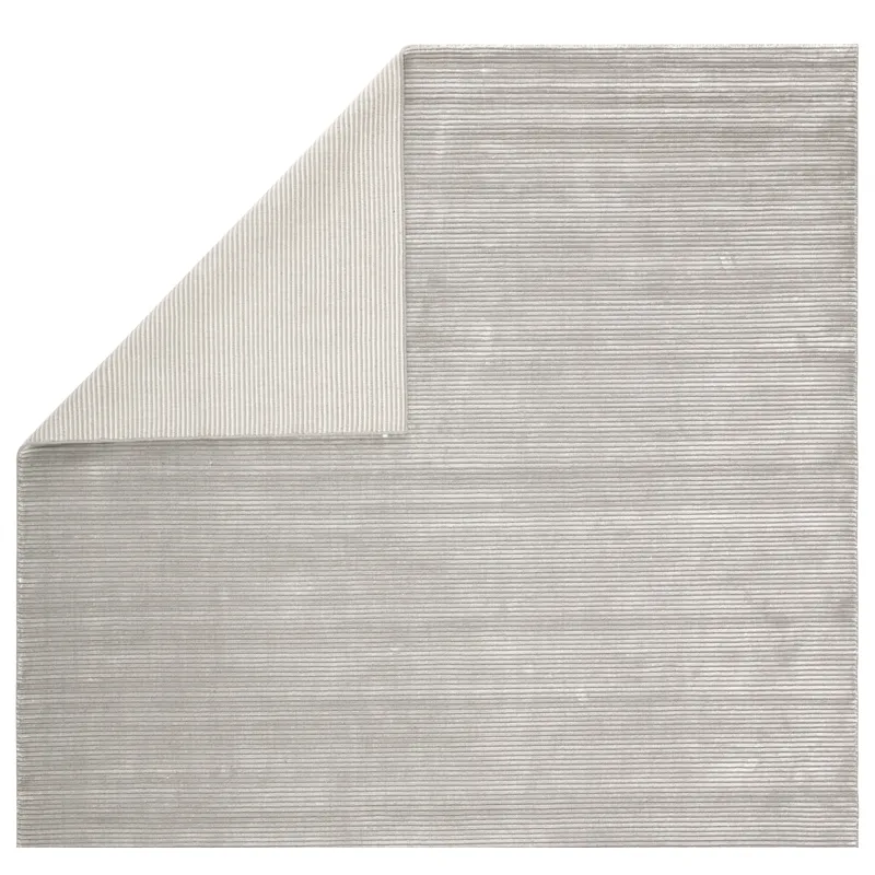 Basis Basis Handmade Solid Gray/ Silver Area Rug (5'X8')