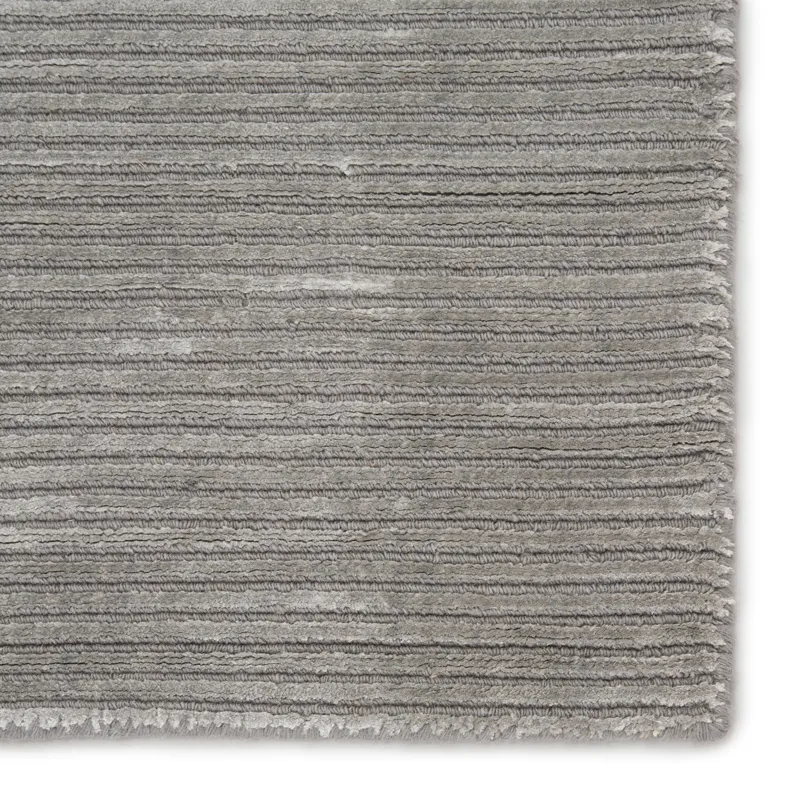 Basis Basis Handmade Solid Gray/ Silver Area Rug (5'X8')
