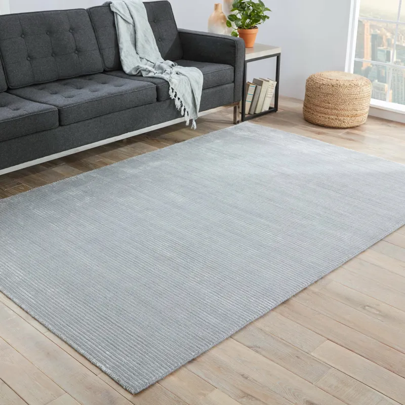 Basis Basis Handmade Solid Gray/ Silver Area Rug (12'X15')