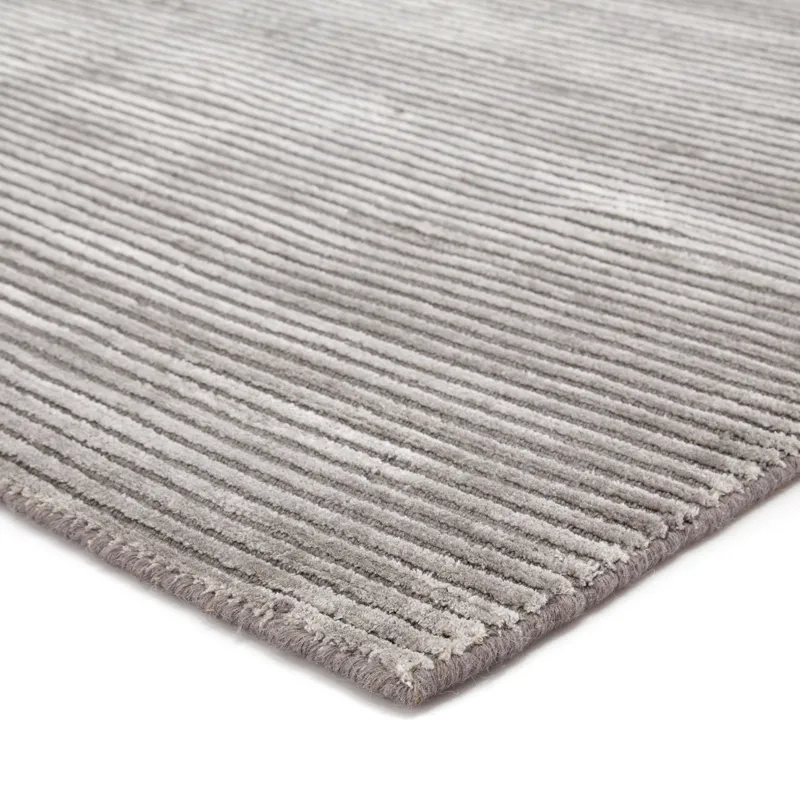 Basis Basis Handmade Solid Gray/ Silver Runner Rug (2'6"X8')