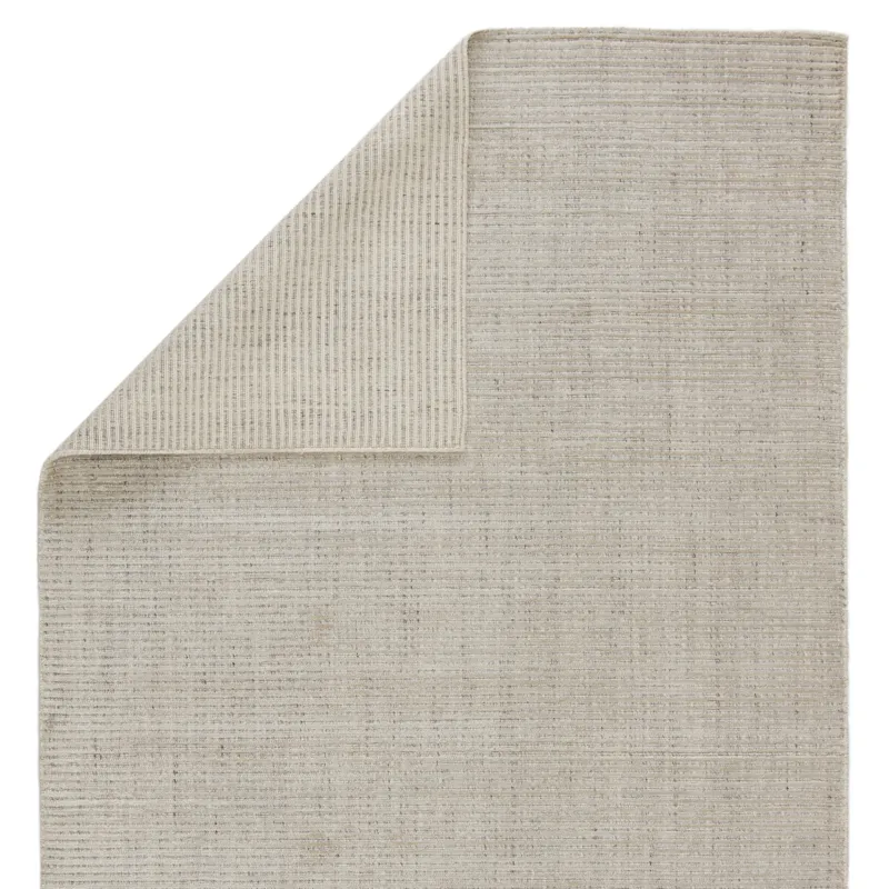 Basis Basis Handmade Solid Ivory/ Gray Area Rug (5'X8')