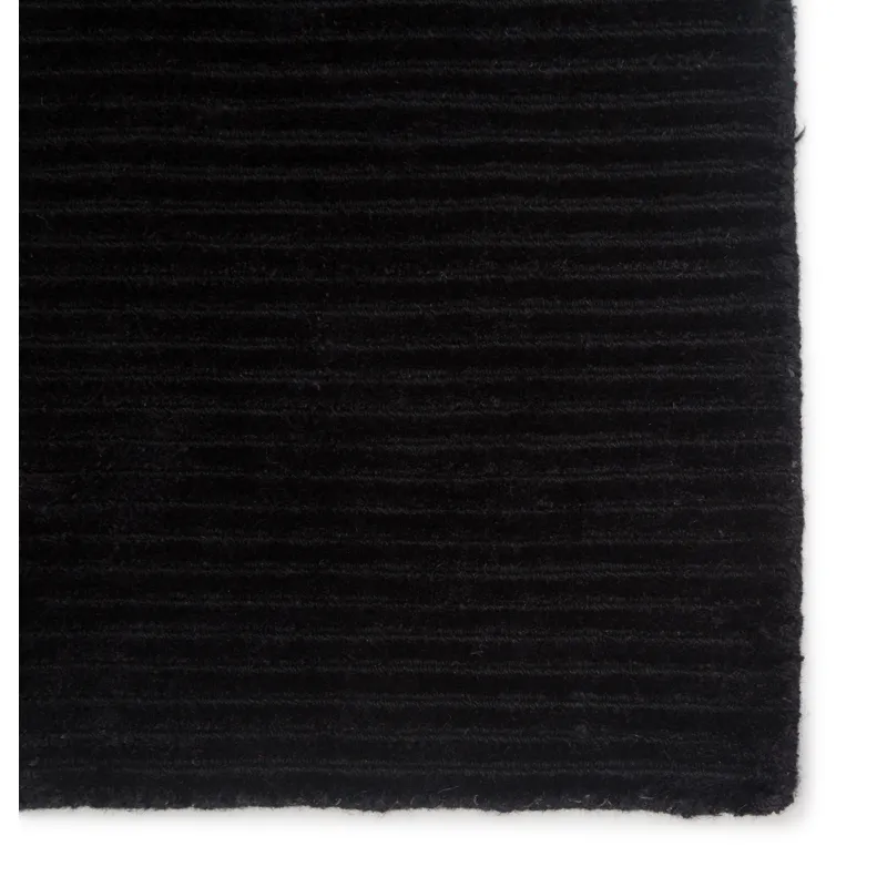 Basis Basis Handmade Solid Black Area Rug (10'X14')