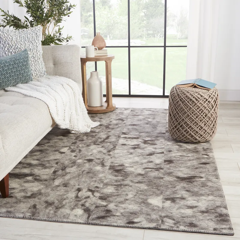 Borderland Catarina Handmade Animal Gray/ Black Area Rug (8'X10')