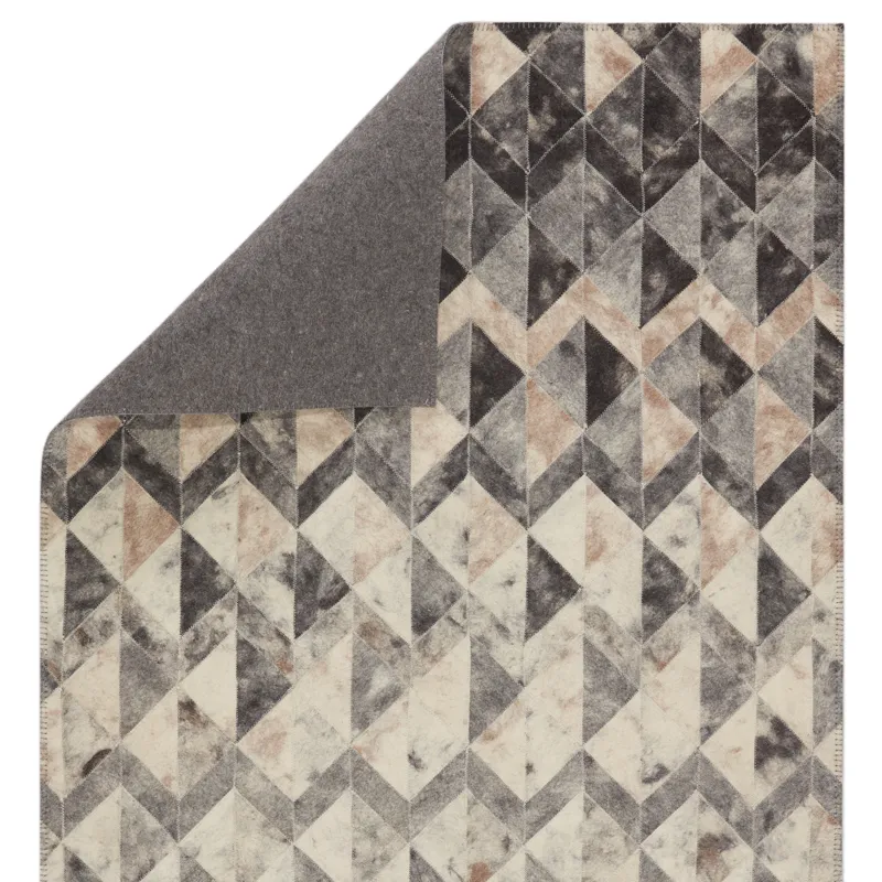 Borderland Carrizo Handmade Geometric Gray/ Cream Area Rug (5'X8')