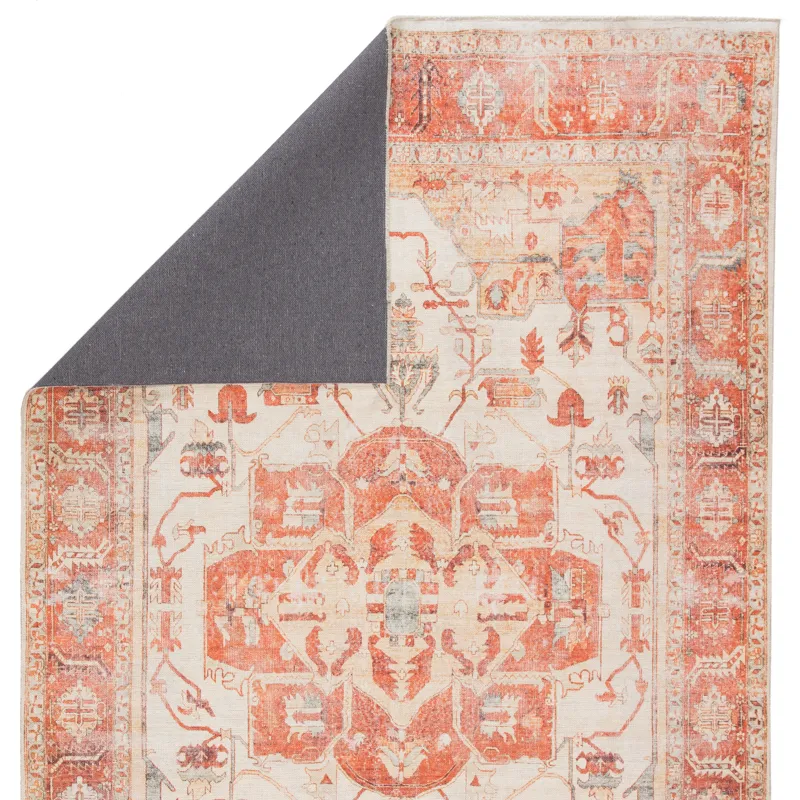 Boheme Rhoda Medallion Orange/ Ivory Area Rug (4'X6')