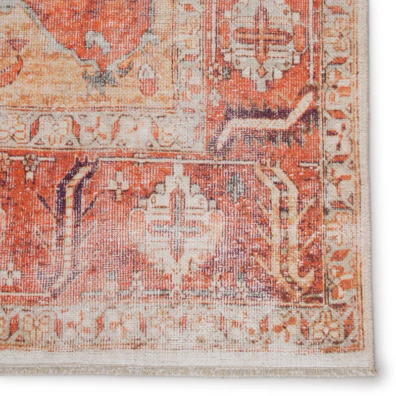 Boheme Rhoda Medallion Orange/ Ivory Area Rug (4'X6')