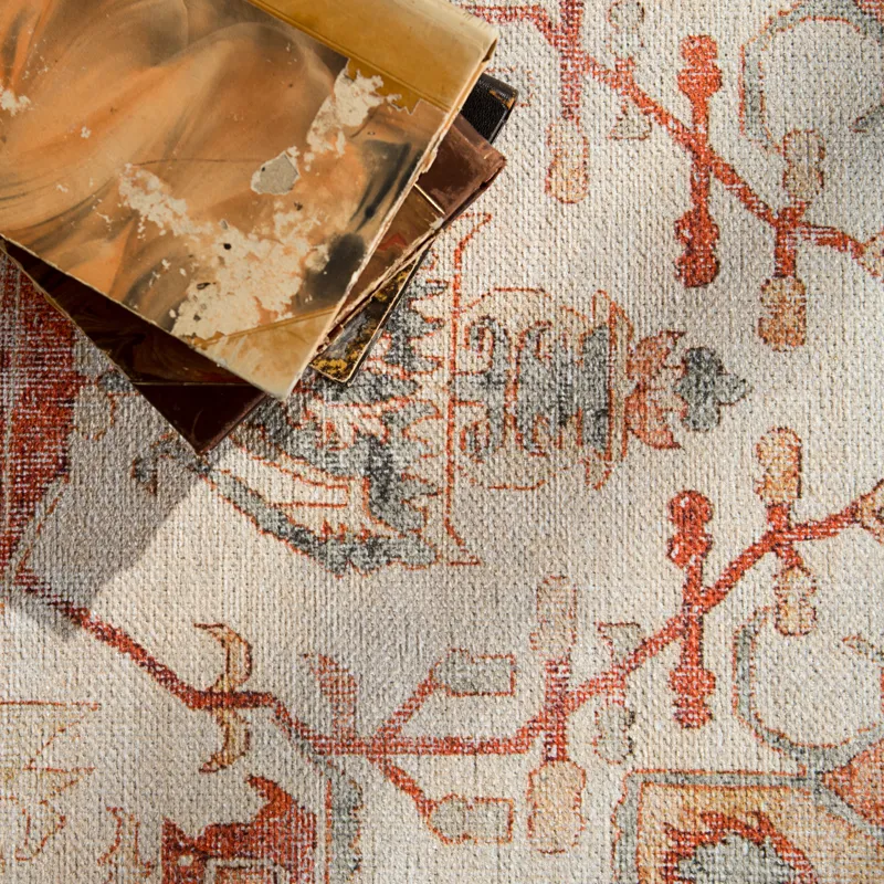 Boheme Rhoda Medallion Orange/ Ivory Area Rug (4'X6')