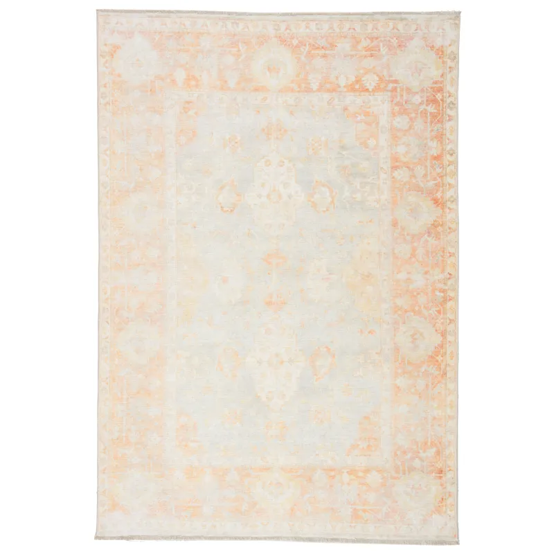 Boheme Patrin Oriental Orange/ Light Gray Area Rug (4'X6')
