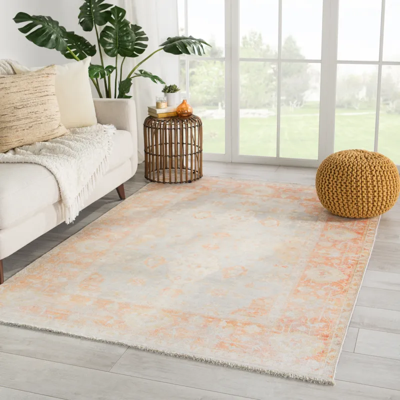 Boheme Patrin Oriental Orange/ Light Gray Area Rug (4'X6')