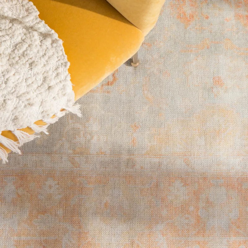 Boheme Patrin Oriental Orange/ Light Gray Area Rug (4'X6')