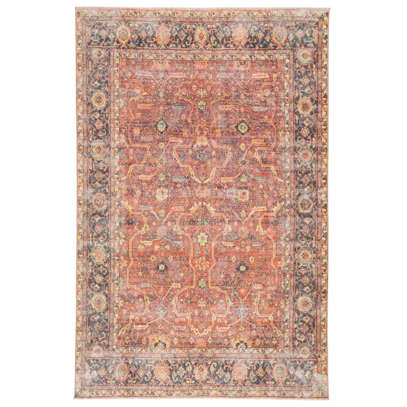Boheme Avonlea Oriental Blue/ Orange Area Rug (4'X6')