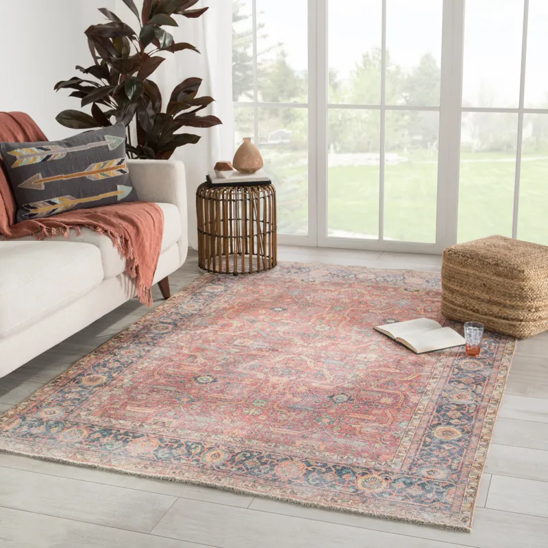 Boheme Avonlea Oriental Blue/ Orange Area Rug (4'X6')