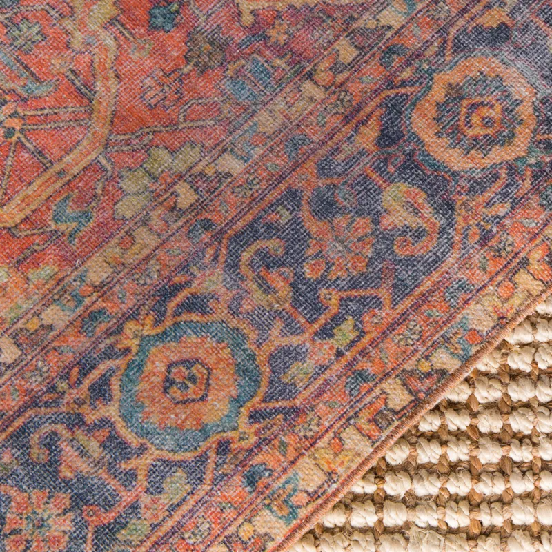 Boheme Avonlea Oriental Blue/ Orange Area Rug (4'X6')
