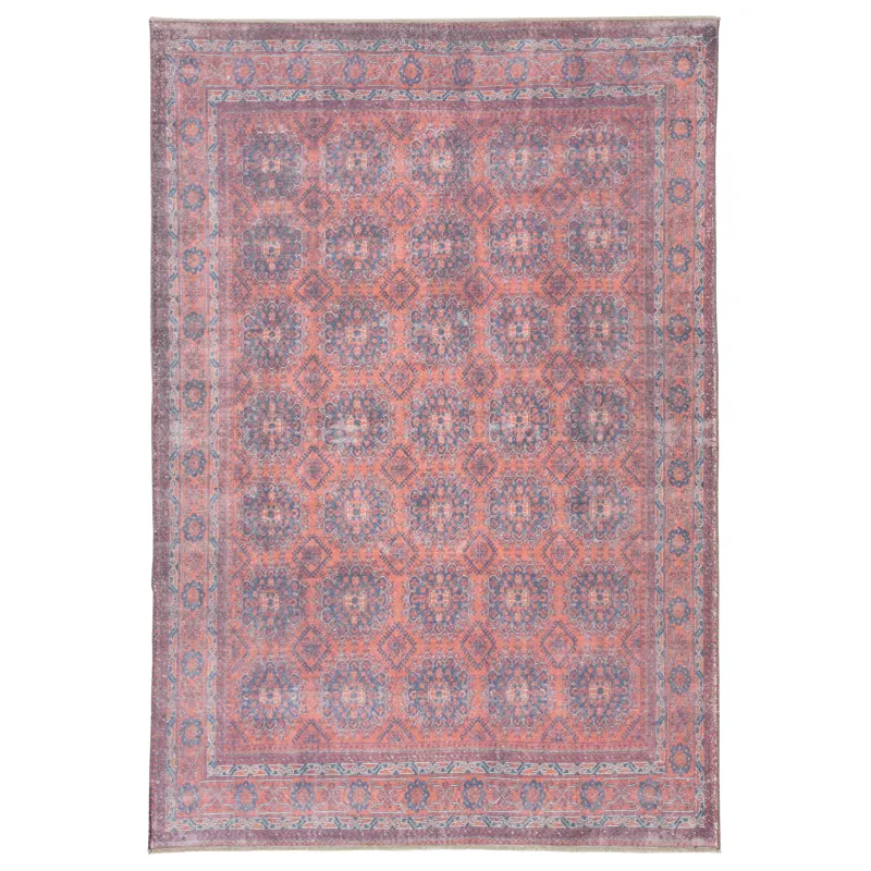 Boheme Shelta Oriental Blue/ Red Area Rug (4'X6')