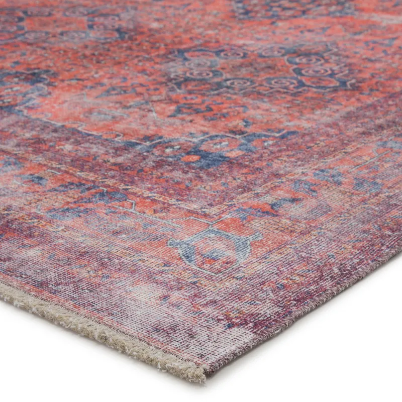 Boheme Menowin Medallion Blue/ Orange Area Rug (4'X6')