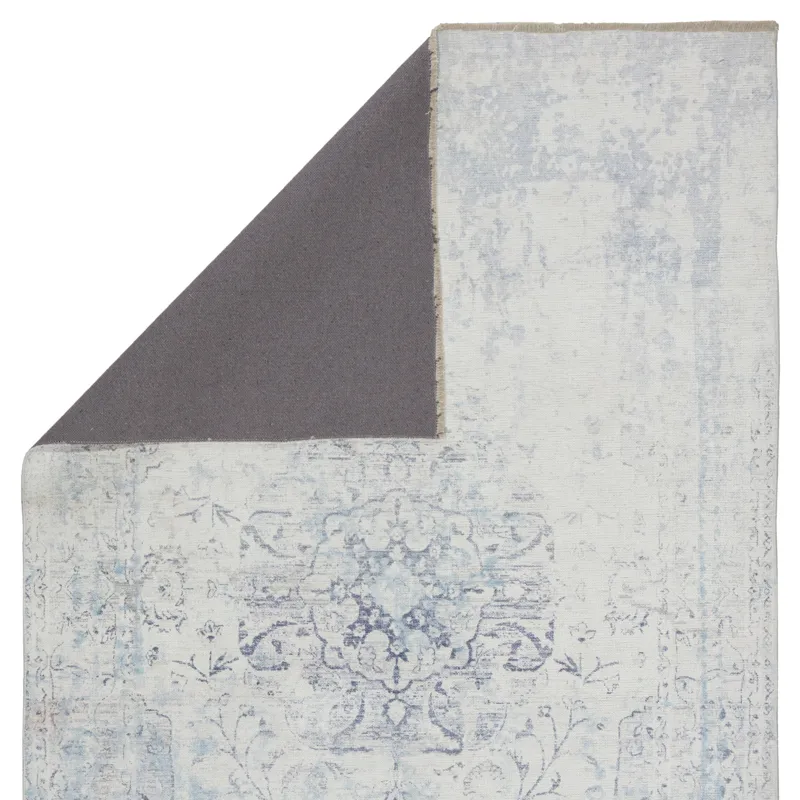 Boheme Contessa Medallion Blue/ White Area Rug (4'X6')