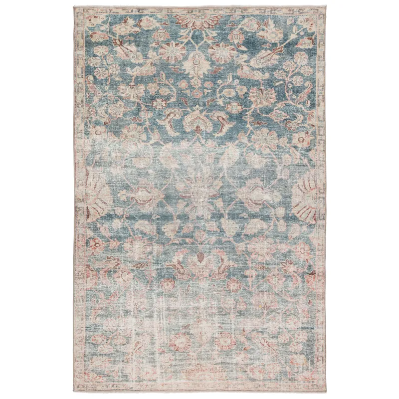 Boheme Bardia Oriental Dark Teal/ Rust Area Rug (4'X6')