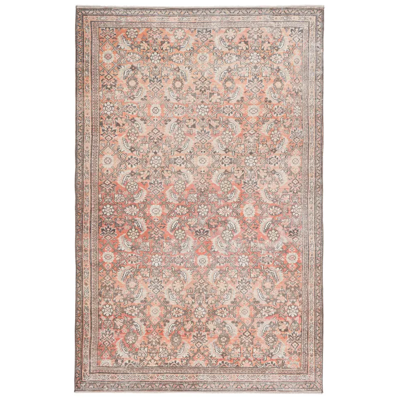 Boheme Thistle Oriental Orange/ Cream Area Rug (4'X6')