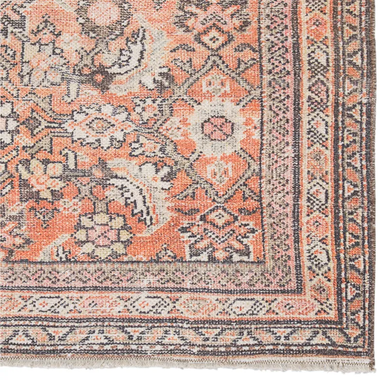 Boheme Thistle Oriental Orange/ Cream Area Rug (4'X6')