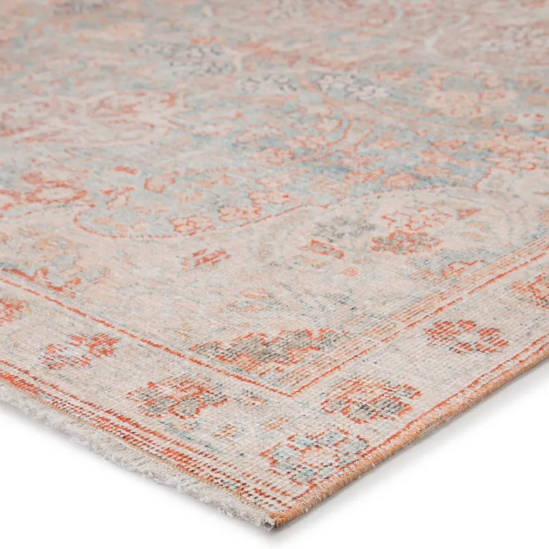 Boheme Fay Medallion Orange/ Light Blue Area Rug (4'X6')