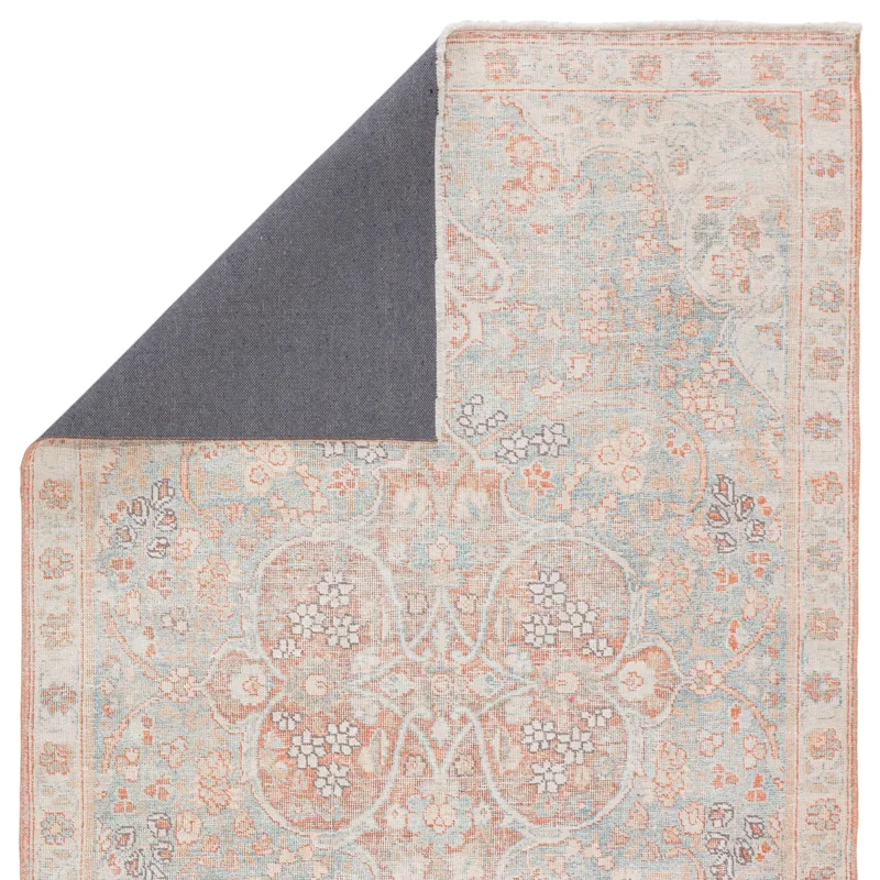 Boheme Fay Medallion Orange/ Light Blue Area Rug (4'X6')