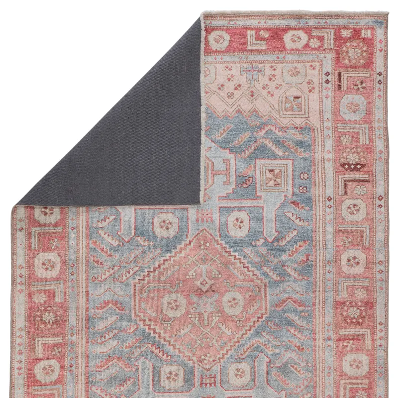 Boheme Fiddler Medallion Pink/ Blue Area Rug (4'X6')