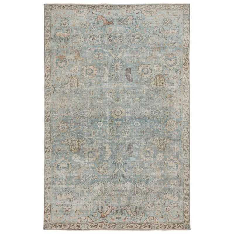 Boheme Stag Oriental Teal/ Gold Area Rug (6'X9')