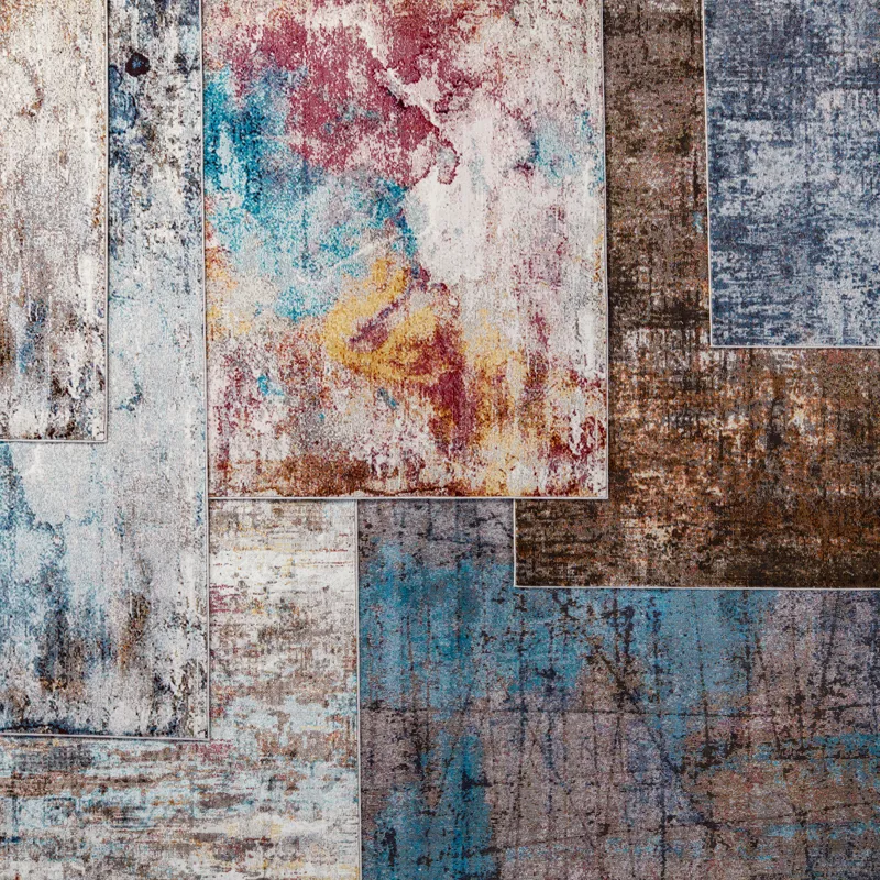 Borealis Vibe by  Comet Abstract Multicolor/ Red Area Rug (10'X14')