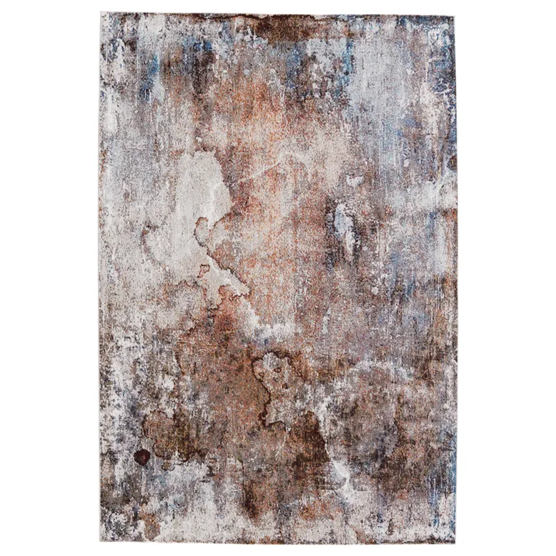 Borealis Vibe by  Comet Abstract Brown/ Blue Area Rug (8'X10')