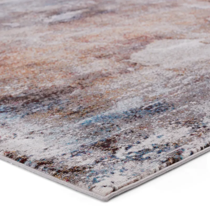 Borealis Vibe by  Comet Abstract Brown/ Blue Area Rug (8'X10')
