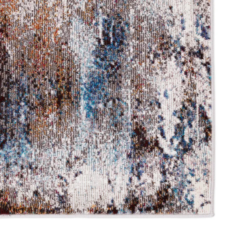 Borealis Vibe by  Comet Abstract Brown/ Blue Area Rug (8'X10')