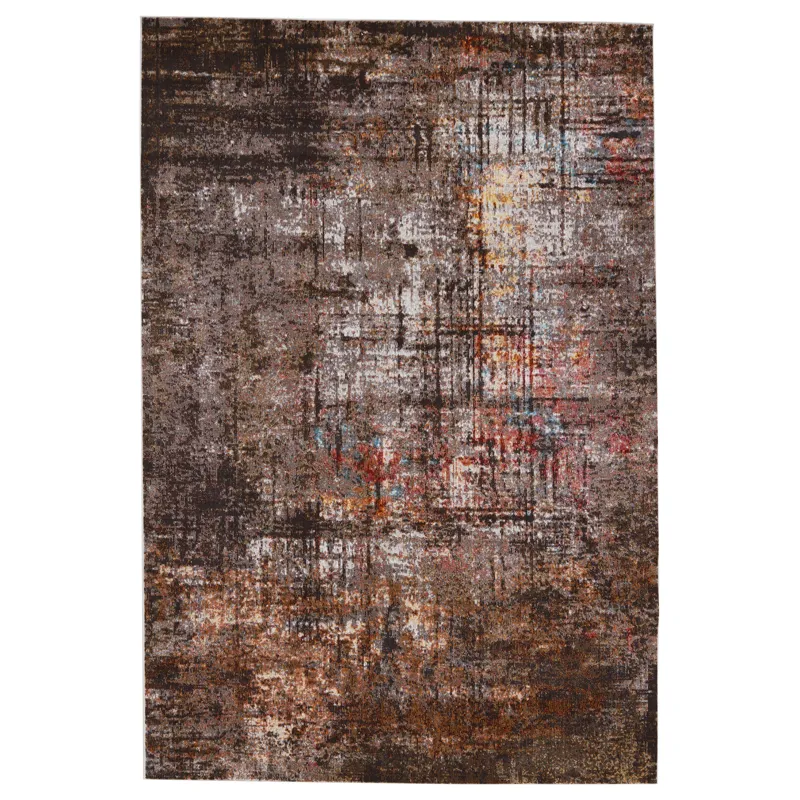 Borealis Vibe by  Donati Abstract Brown/ Tan Runner Rug (3'X8')