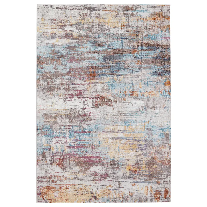 Borealis Vibe by  Janus Abstract Multicolor/ White Runner Rug (3'X8')