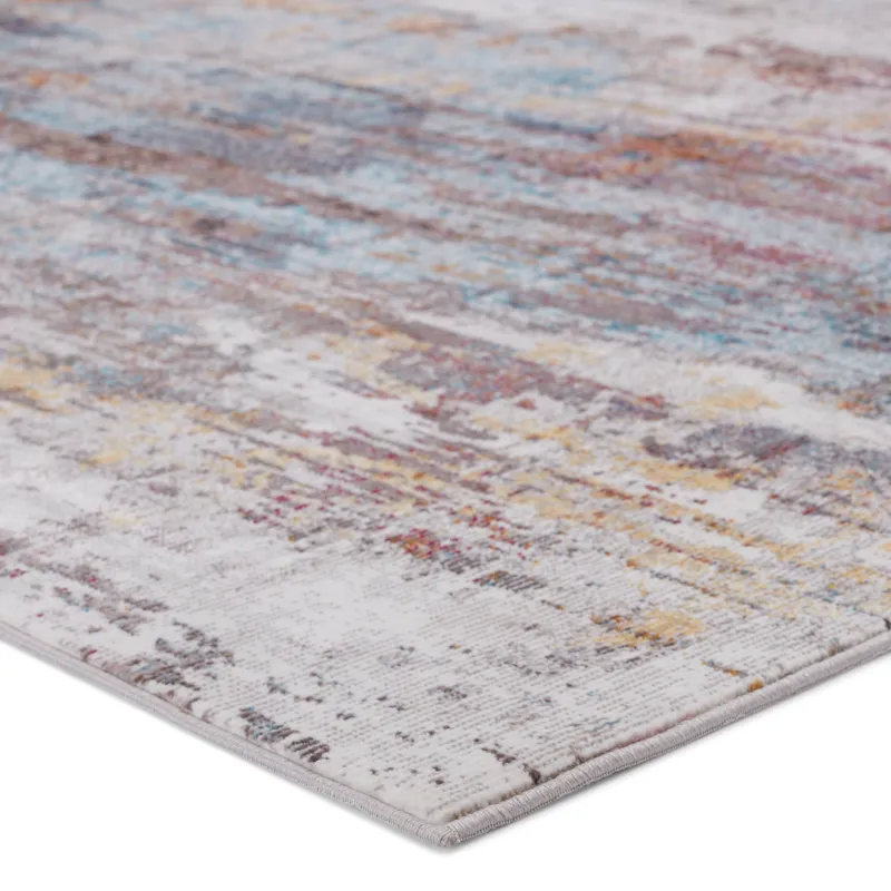 Borealis Vibe by  Janus Abstract Multicolor/ White Runner Rug (3'X8')