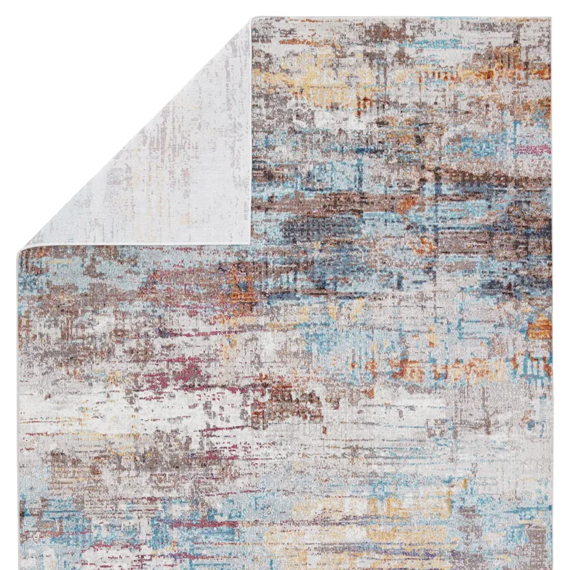 Borealis Vibe by  Janus Abstract Multicolor/ White Runner Rug (3'X8')
