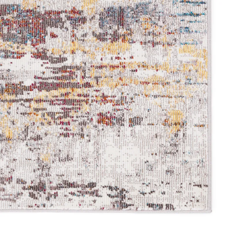 Borealis Vibe by  Janus Abstract Multicolor/ White Runner Rug (3'X8')