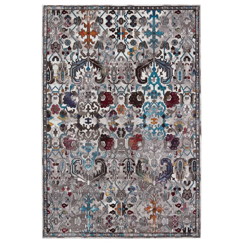 Borealis Vibe by  Sabik Trellis Multicolor/ Gray Area Rug (10'X14')
