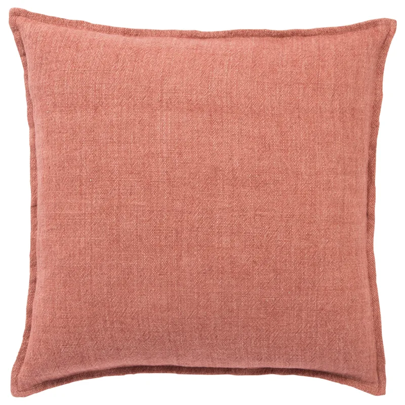 Burbank Blanche Solid Red Poly Throw Pillow 22 inch
