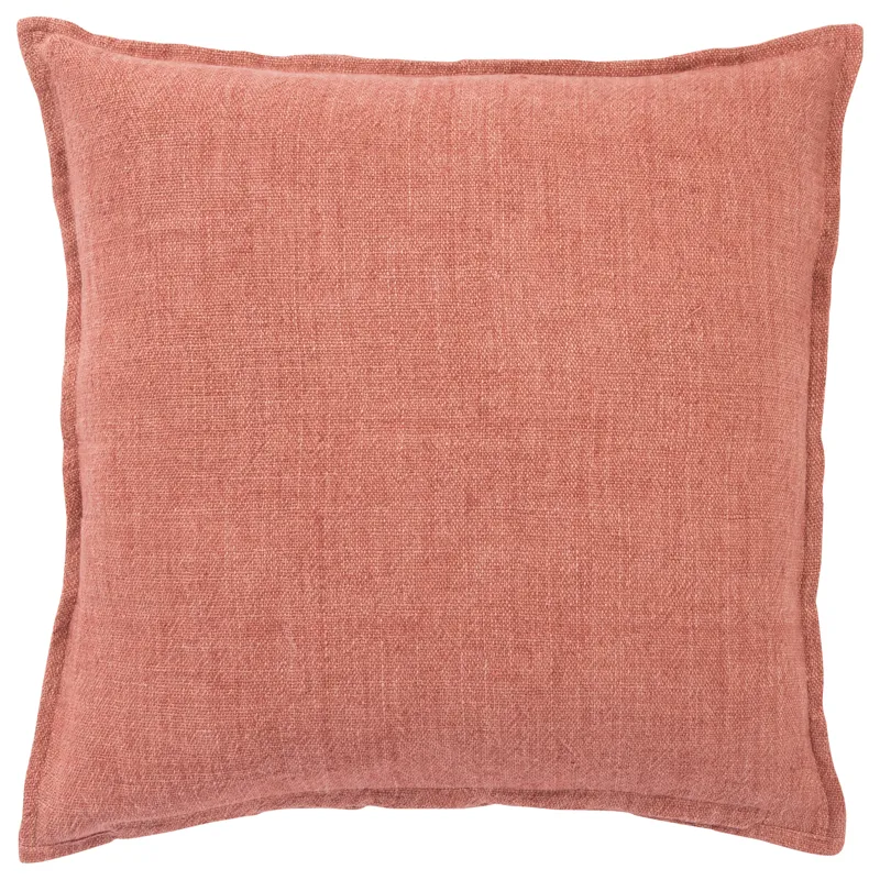 Burbank Blanche Solid Red Poly Throw Pillow 22 inch