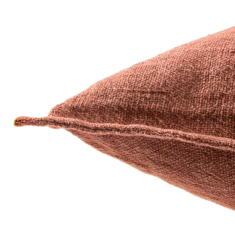 Burbank Blanche Solid Red Poly Throw Pillow 22 inch