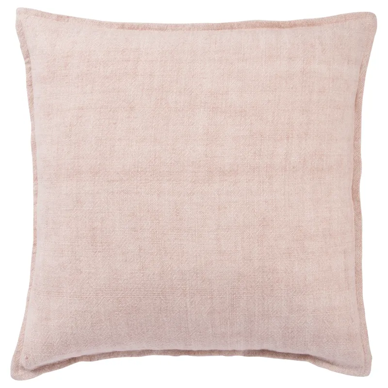 Burbank Blanche Solid Light Pink Down Throw Pillow 22 inch