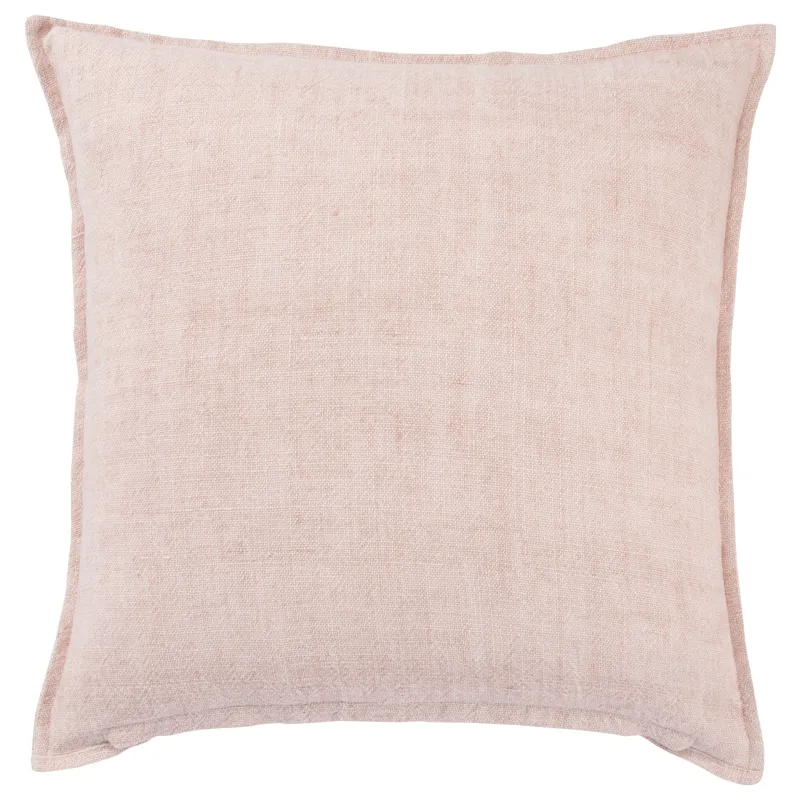 Burbank Blanche Solid Light Pink Down Throw Pillow 22 inch