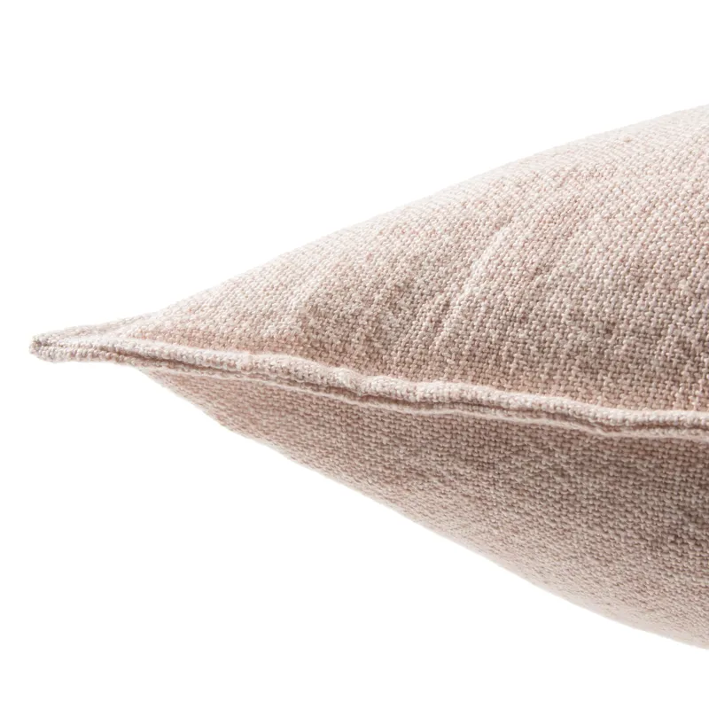 Burbank Blanche Solid Light Pink Down Throw Pillow 22 inch