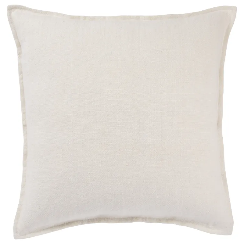 Burbank Blanche Solid Ivory Poly Throw Pillow 22 inch